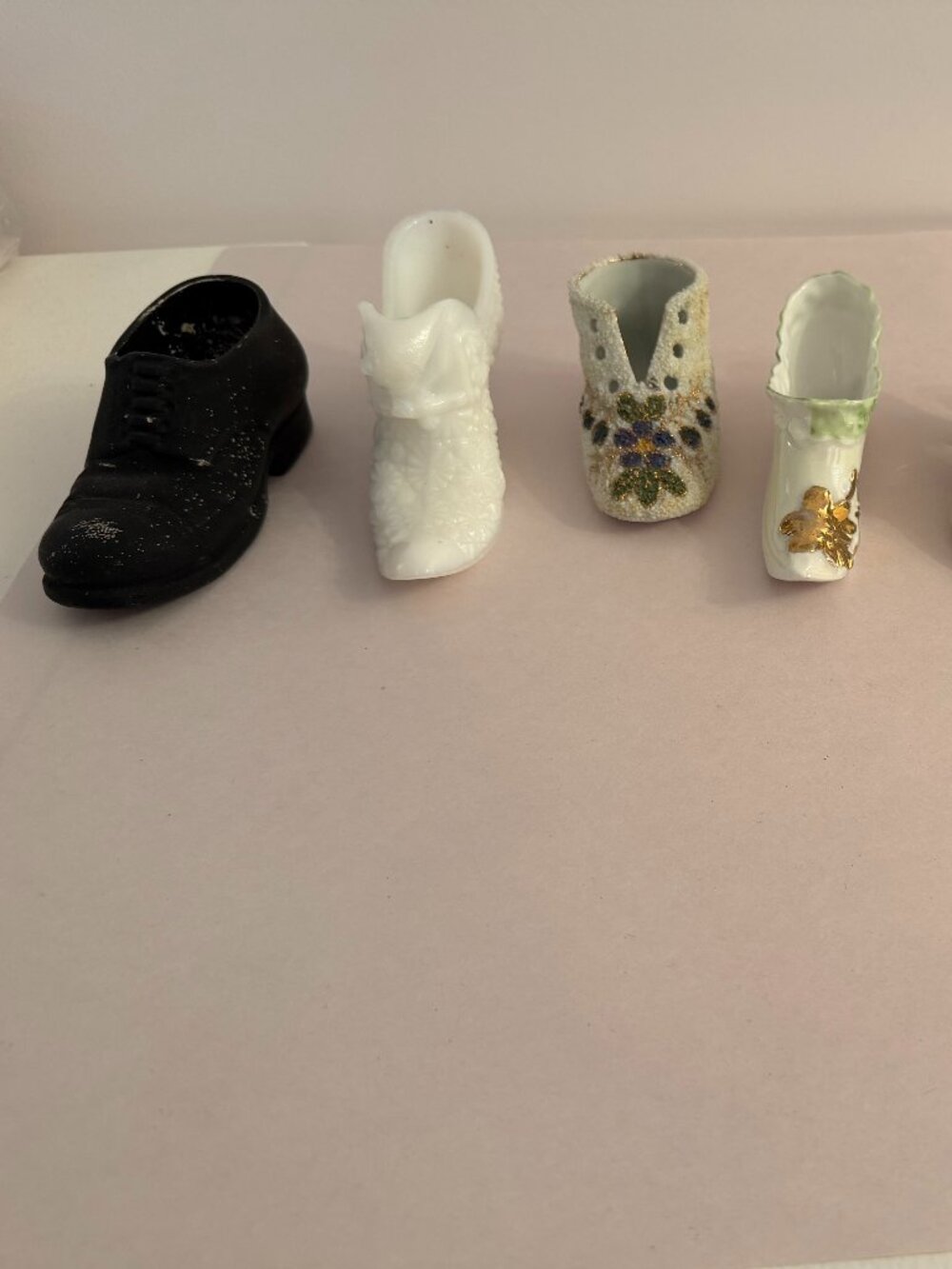 Vintage Miniature Porcelain and Glass Shoe Collection